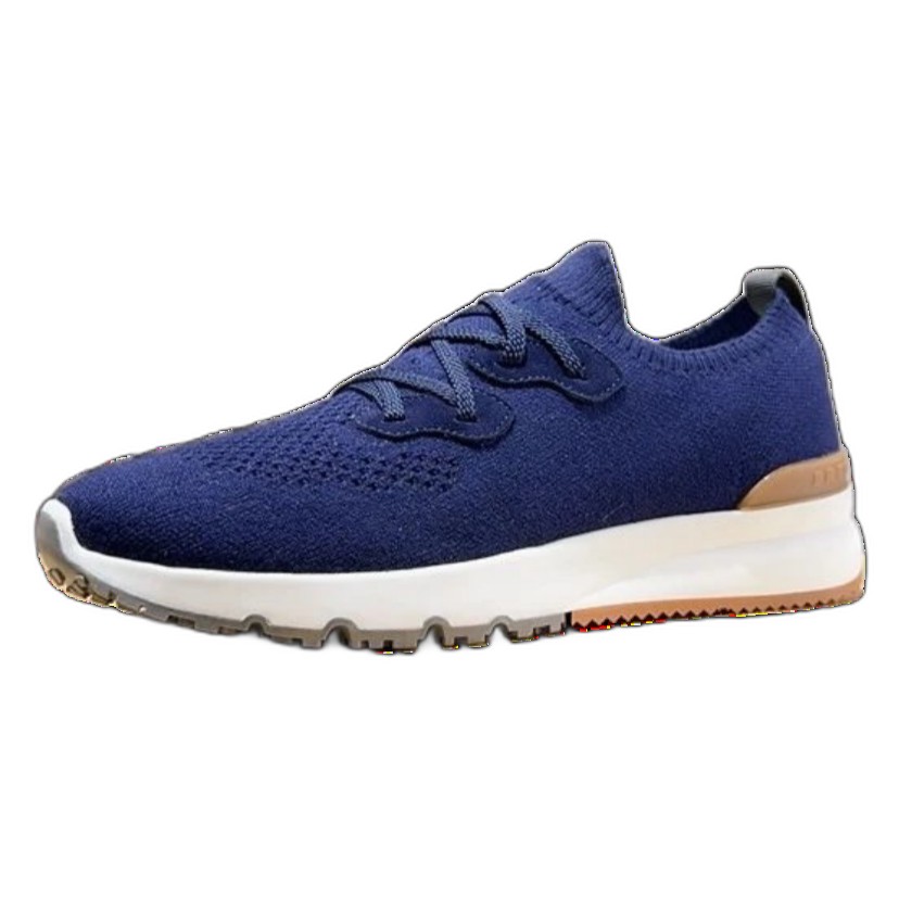Brunello Cucinelli Knitted Lace Up Sneakers