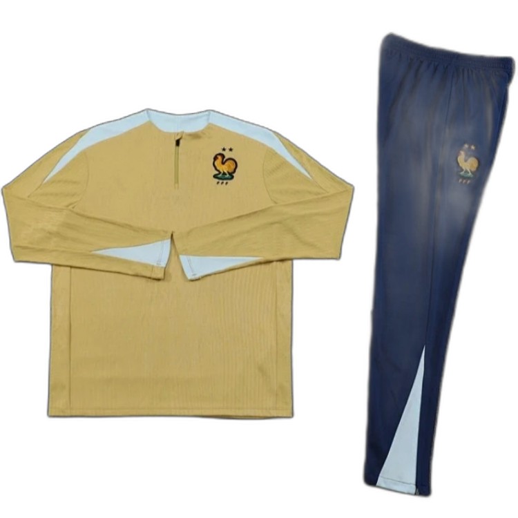 2425 France golden Training suit set Player version