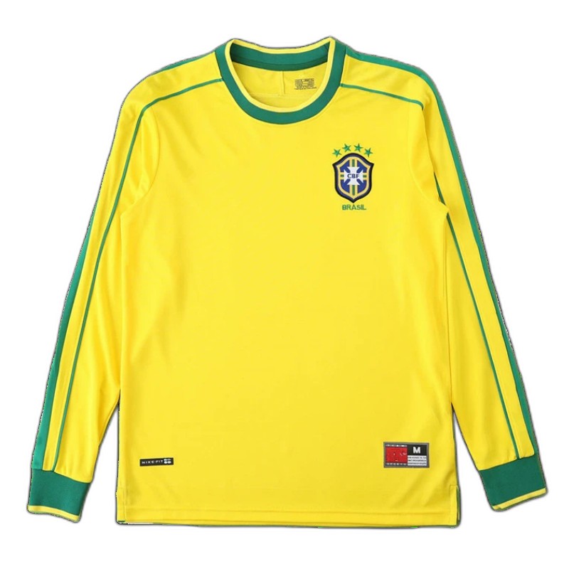 1998 season Brazil home Long sleeved retro Fan version