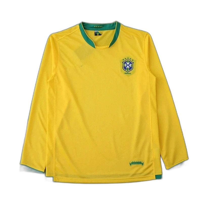 2006 season Brazil home Long sleeved retro Fan version