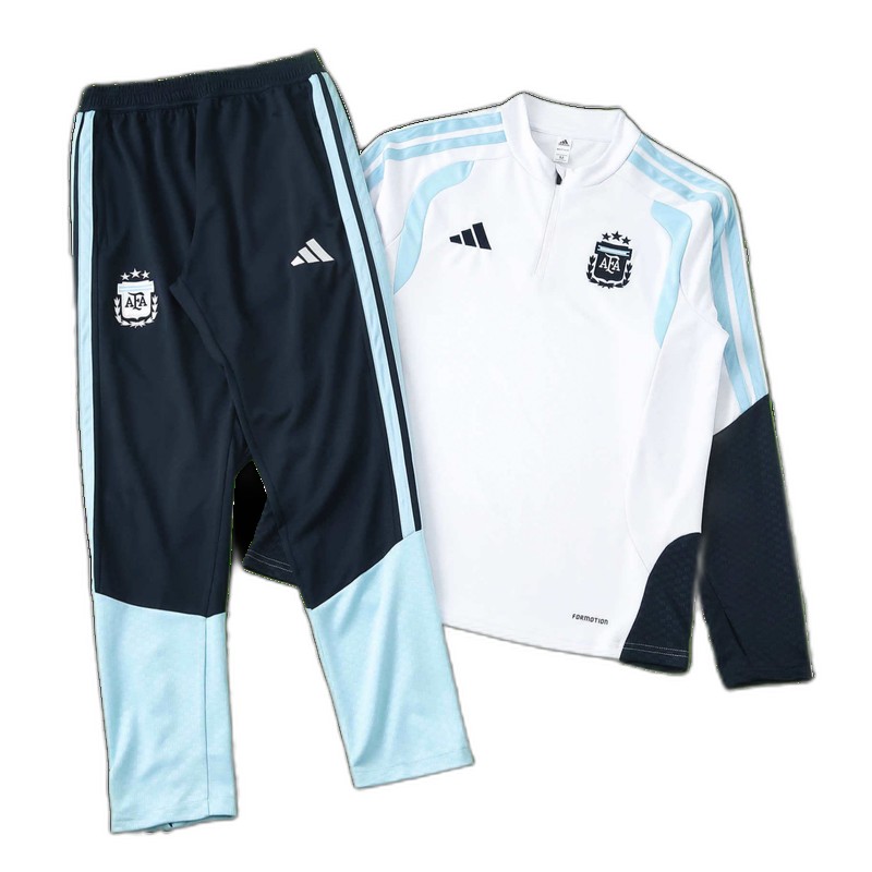 2026 FIFA World Cup Argentina White Half zip training suit set