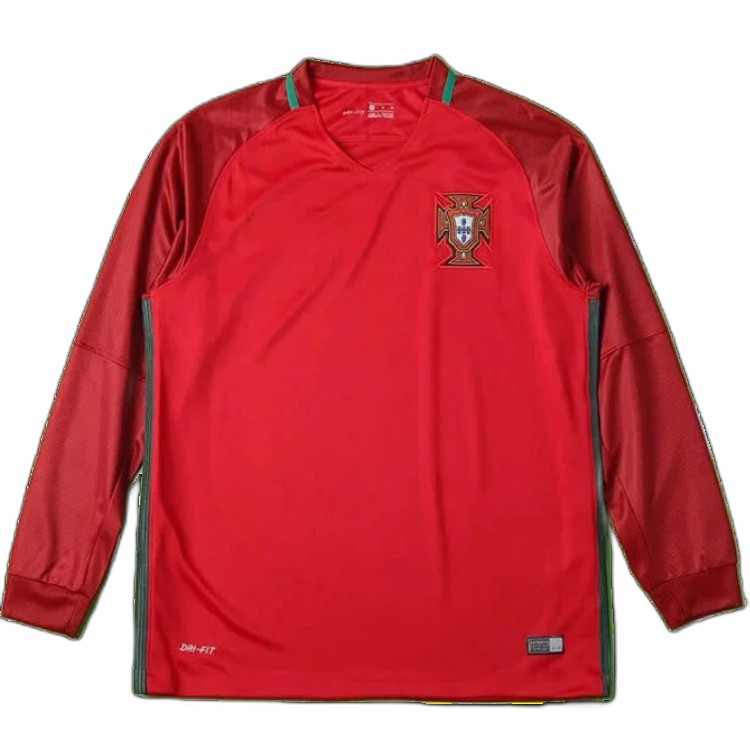 16 season Portugal home retro Long sleeve Fan version