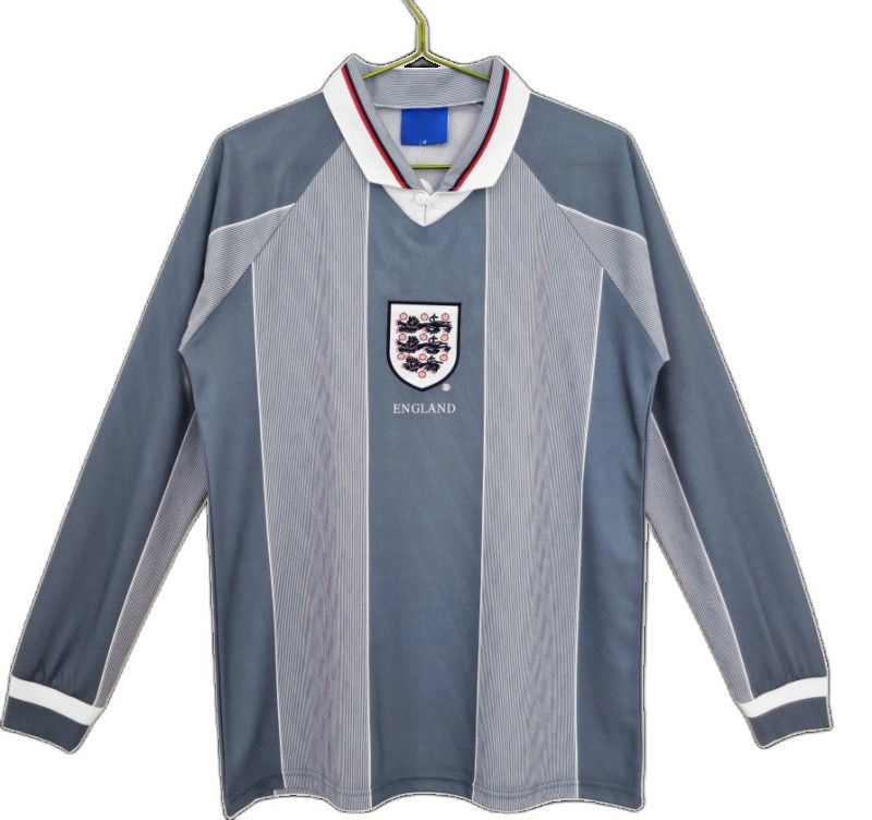 1996 England away Long sleeved retro Fan version