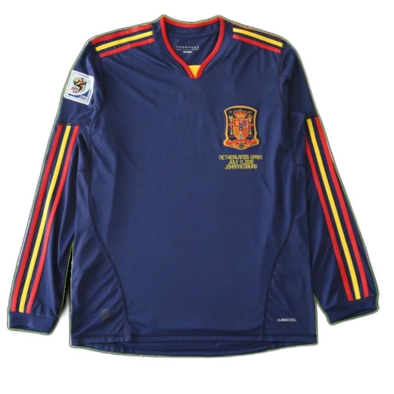 2010 UEFA Spain away Long sleeved retro Fan version